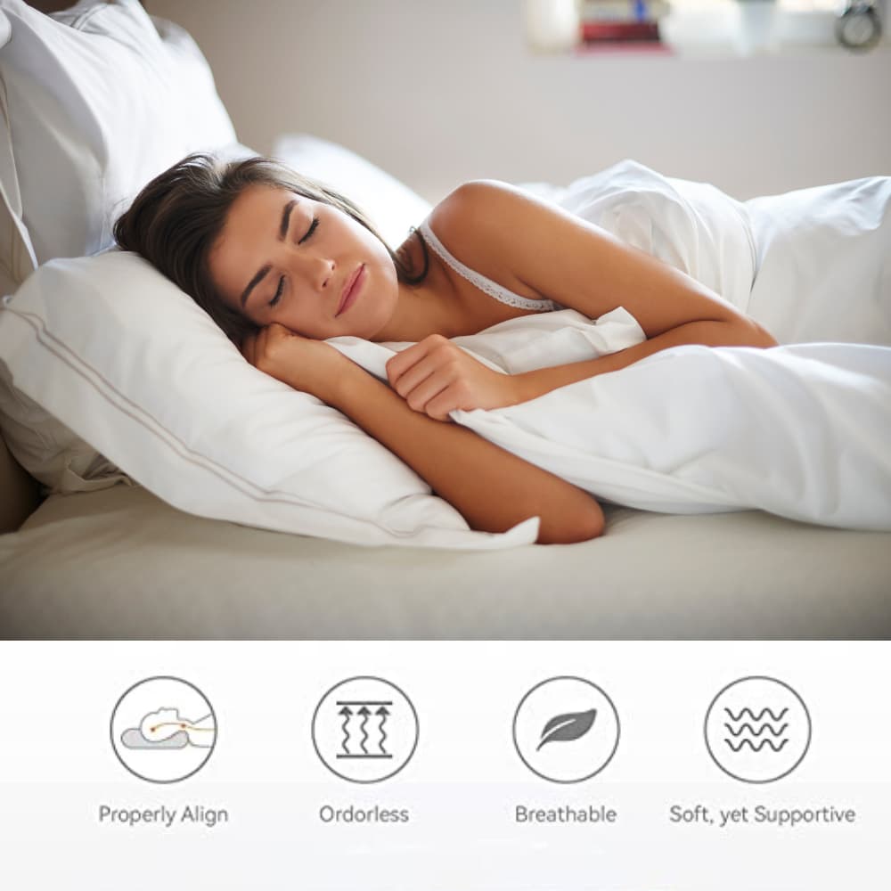 Premium Cloud Sleeping Pillow  (Height Adjustable) - White & Gray