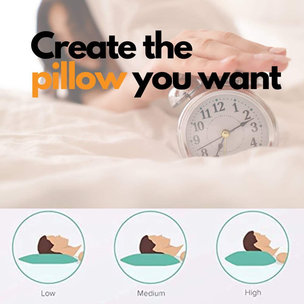 Premium Cloud Sleeping Pillow  (Height Adjustable) - White & Gray