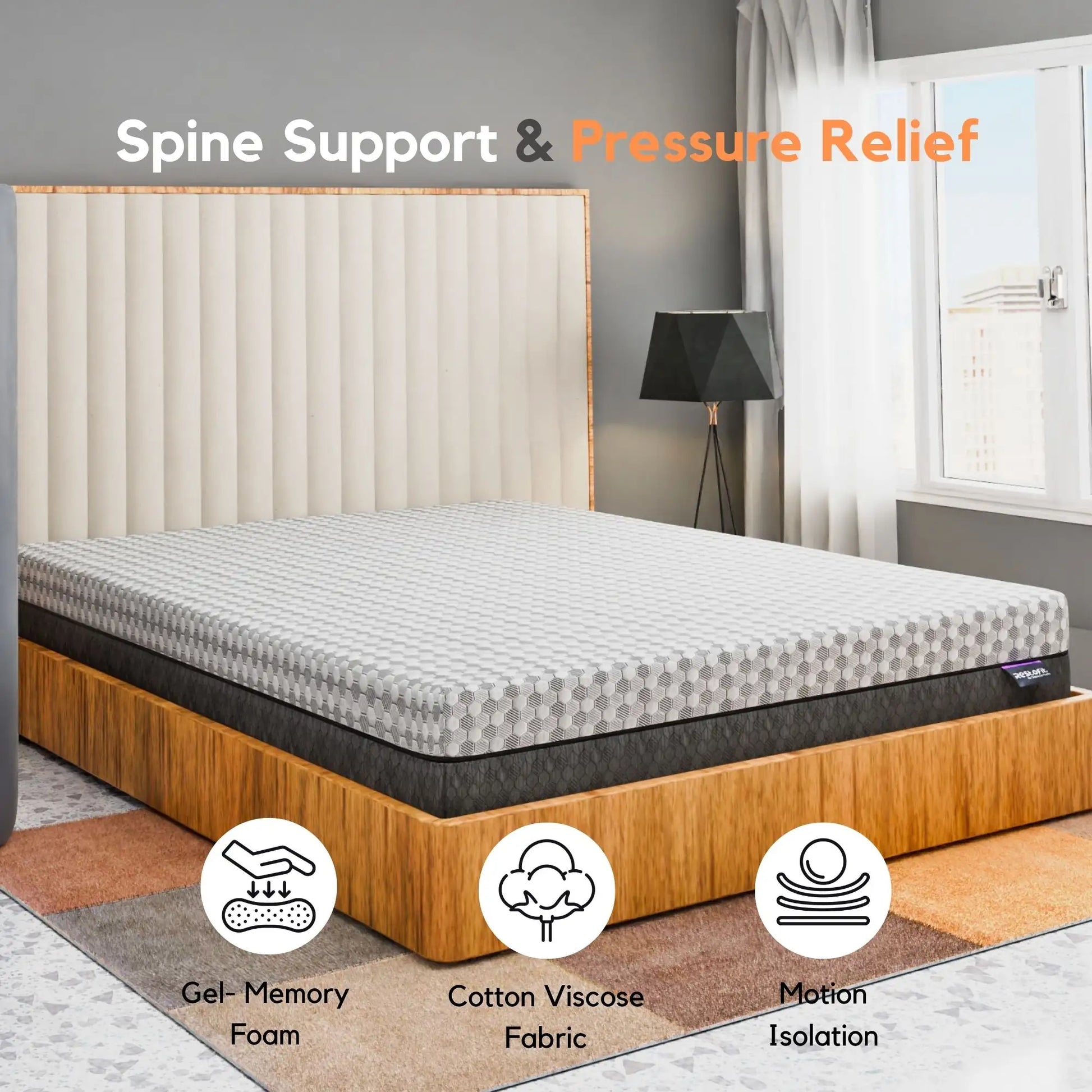 Restofit 3-Layered Orthopedic Mattress with Next Gen Cool Tech Memory Foam with Viscose Cotton Fabric